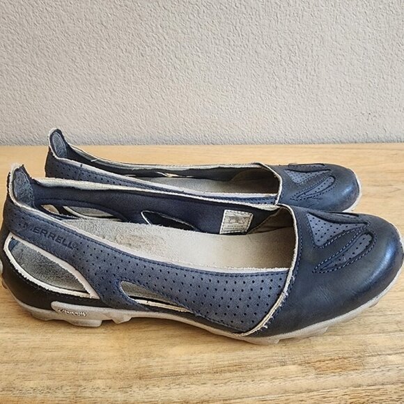 Merrell Shoes - Merrell Shoes Womens Size 6 Navy Blue Oceania Mary Jane Vibram Sole Casual Flats